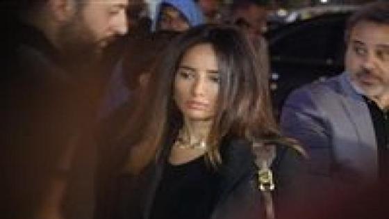 زينة وصلا عبد الله من عزاء هيثم زكي